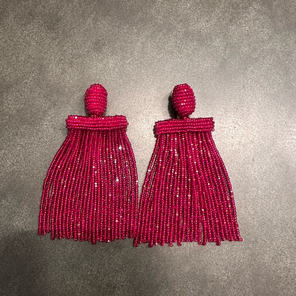 Elegant Beaded Tassel Earrings